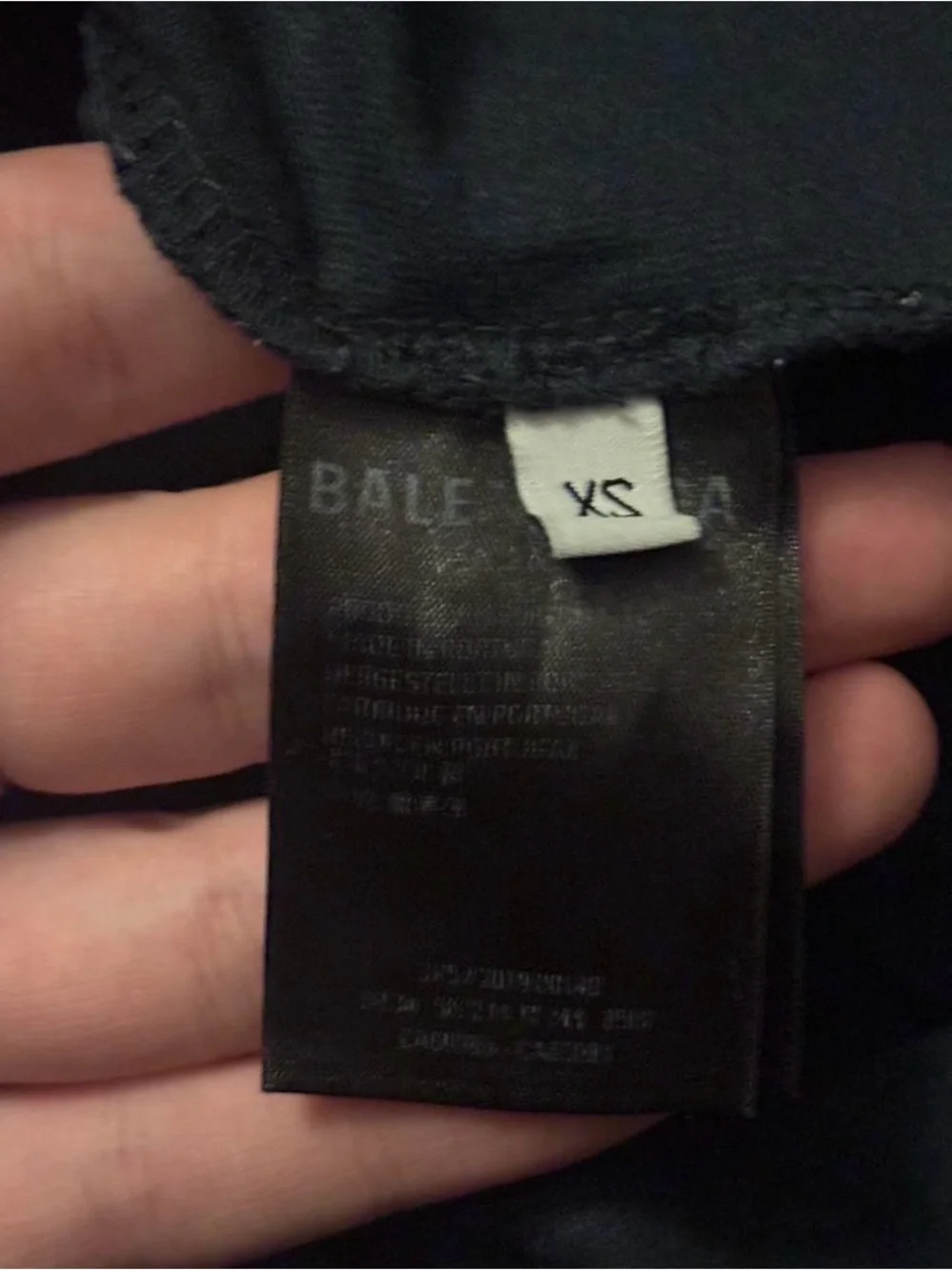 Balenciaga Black Short Sleeve Embroidered Logo Tee XS fits XL